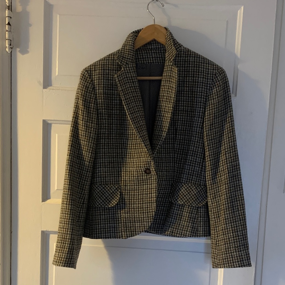 Vintage ❤️ Classic Brown and White Houndstooth Women's Blazer